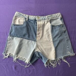 Wild Fable Women’s Patchwork Super High Rise Cutoff Jean Shorts Plus‎ Size 14